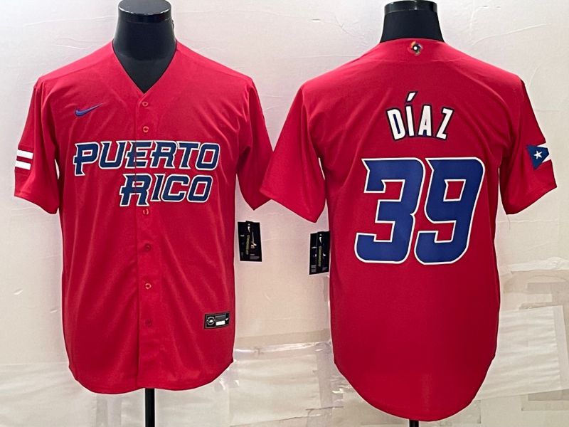 Men 2023 World Cub #39 Diaz Red Nike MLB Jersey9